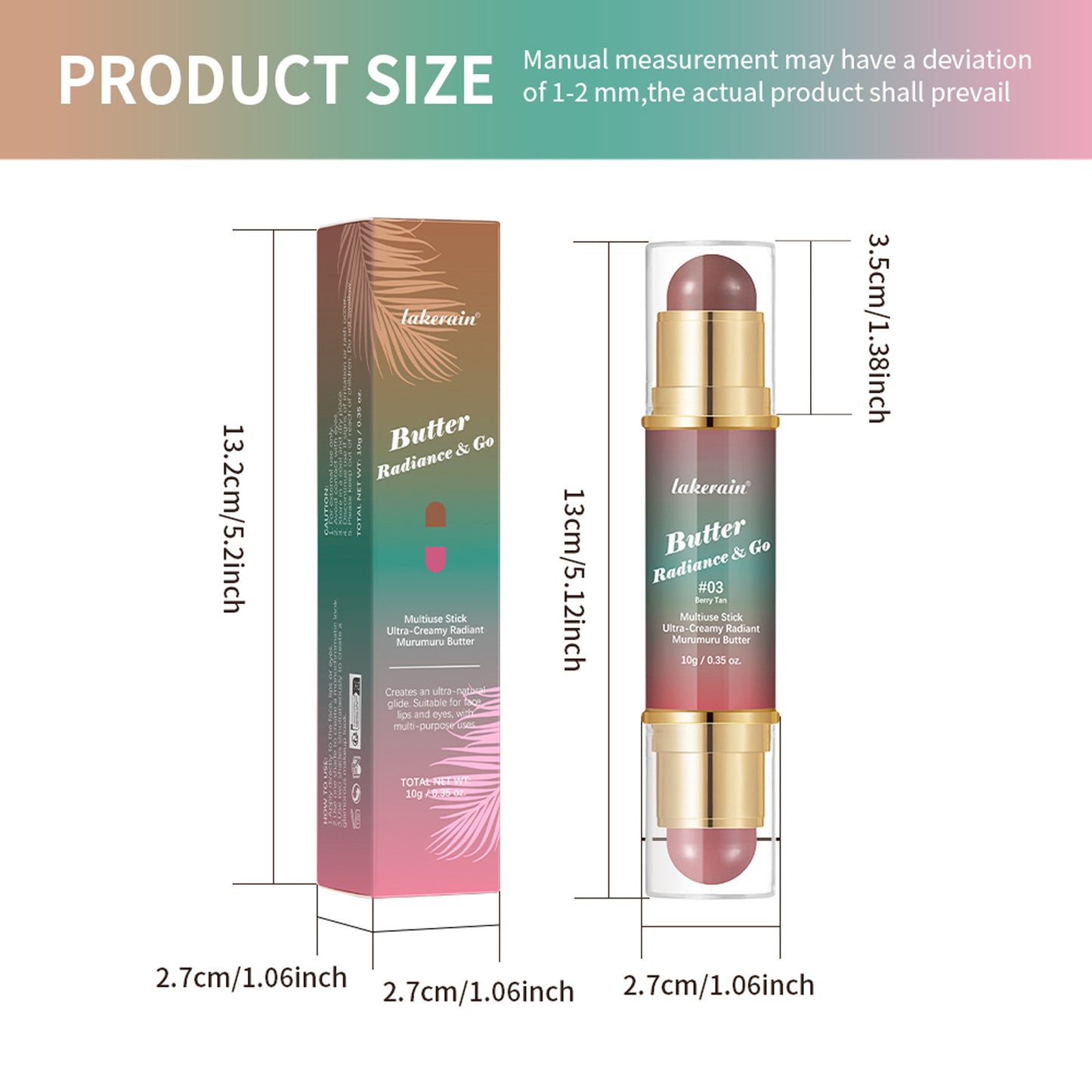 Natural Nude Makeup Double-headed Three-dimensional Face Repair Blush Stick