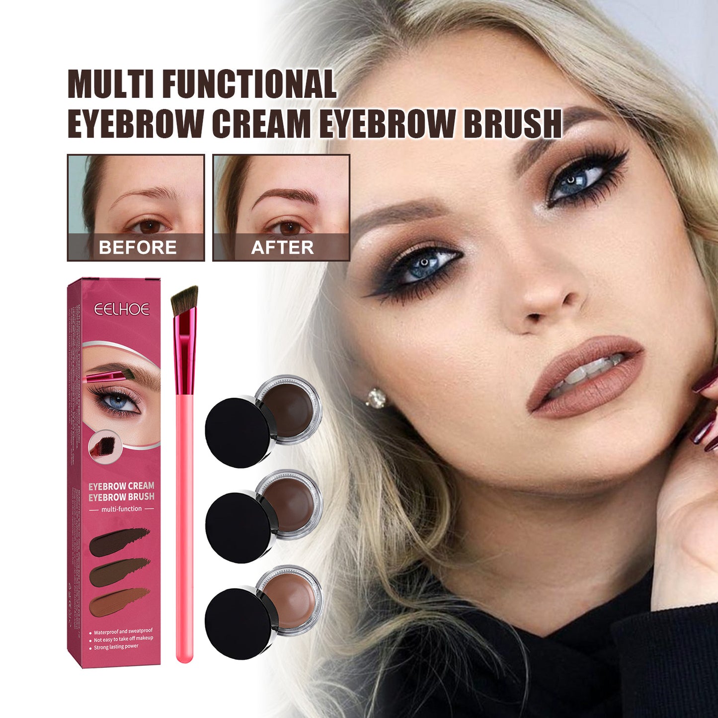 EELHOE Multi-functional Eyebrow Brush Set For Filling