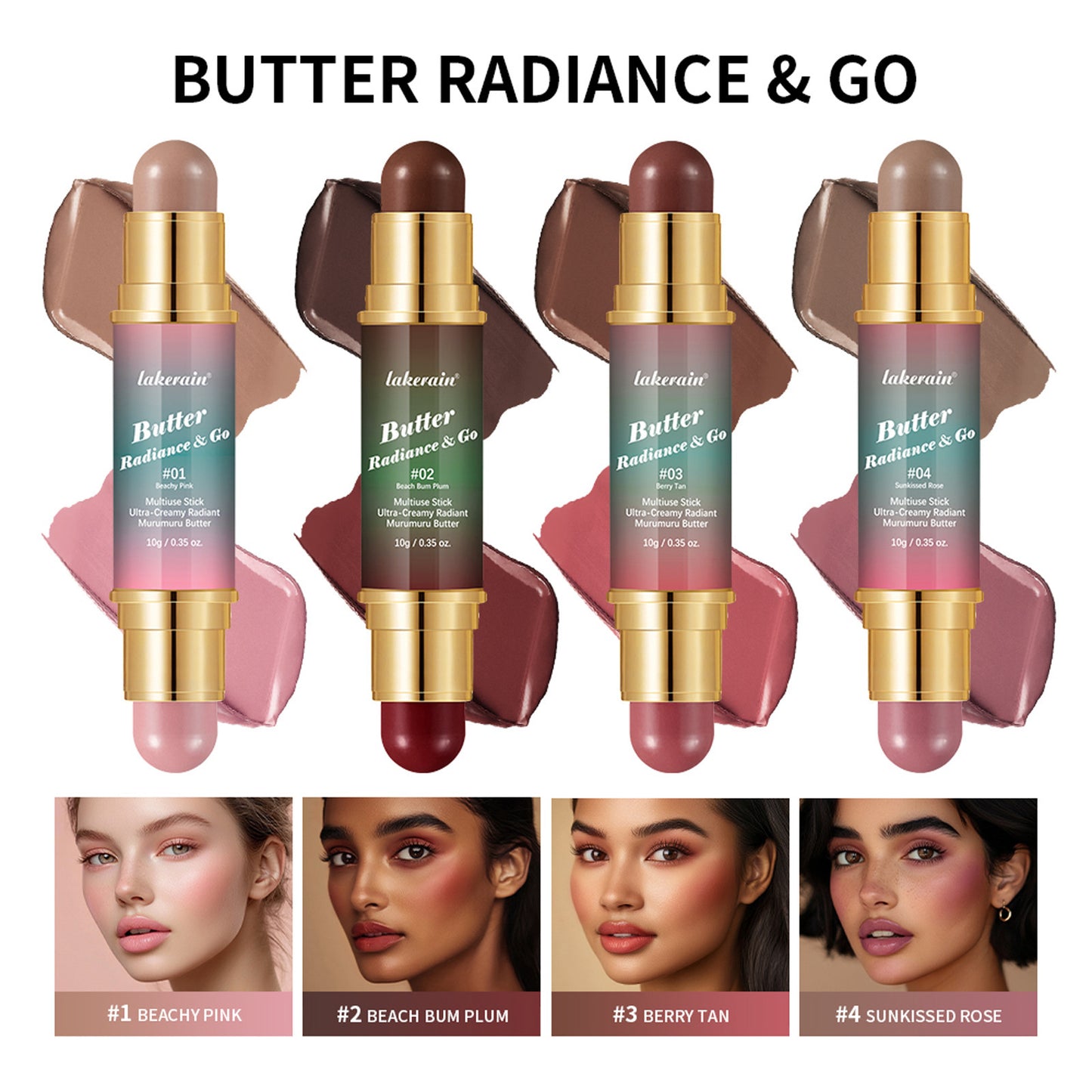 Natural Nude Makeup Double-headed Three-dimensional Face Repair Blush Stick