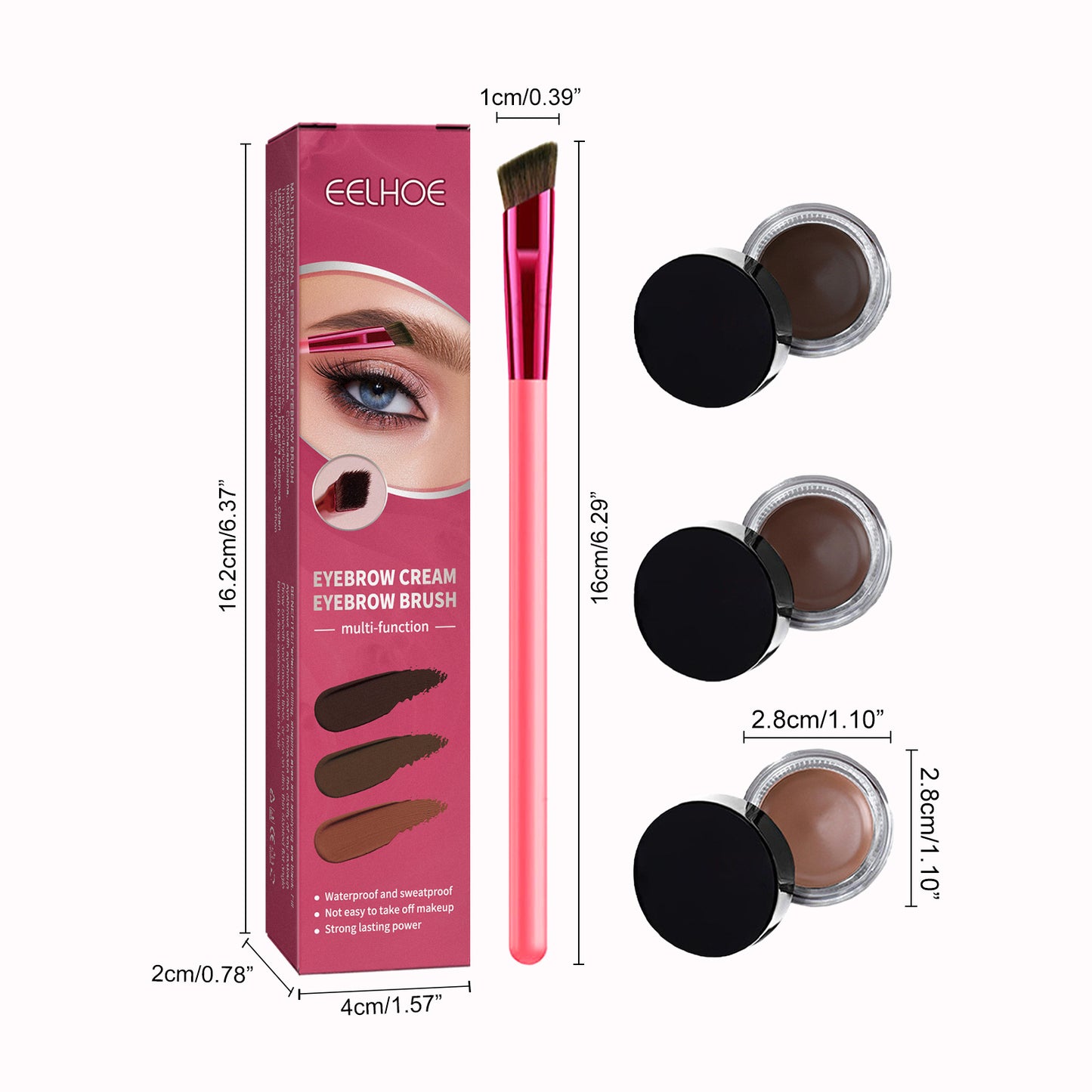 EELHOE Multi-functional Eyebrow Brush Set For Filling