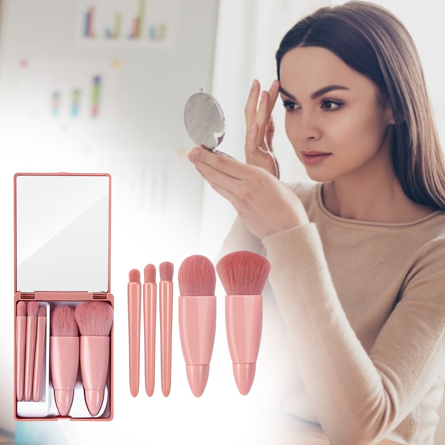 5Pcs Makeup Brushes Tool Set Cosmetic