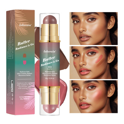 Natural Nude Makeup Double-headed Three-dimensional Face Repair Blush Stick