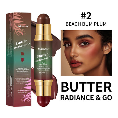 Natural Nude Makeup Double-headed Three-dimensional Face Repair Blush Stick