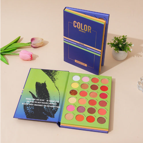 Book Eye Shadow Makeup High Gloss Powder Blusher Suit Lasting